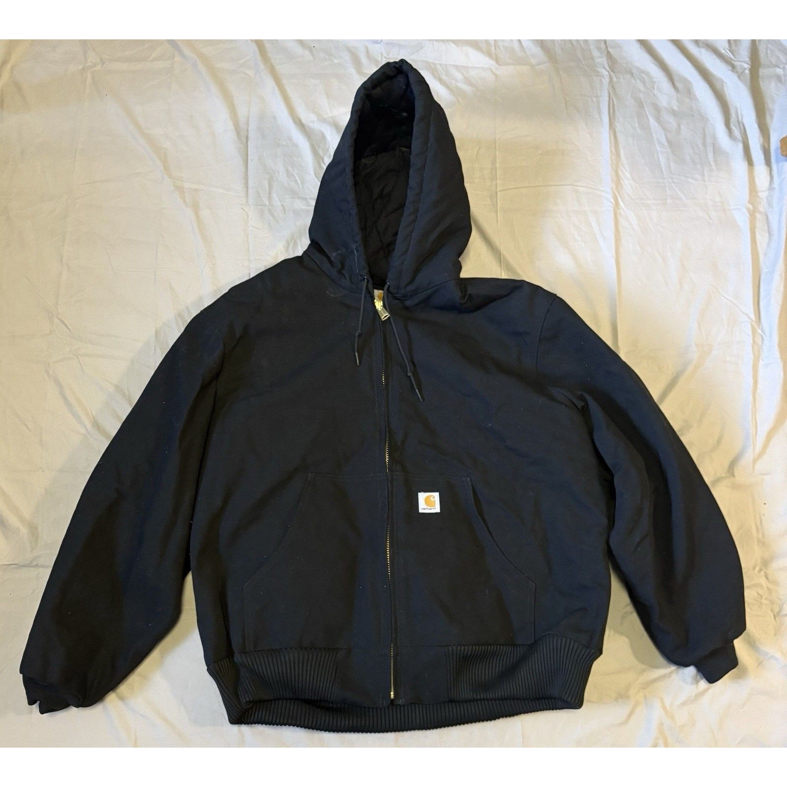 Carhartt J140 Blk Jacket Size Xl Black Quiltet Lined Union Made In Usa Y2k Work